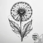Tattoo sketch dandelion flower, ink illustrat… – tattoo sketch (№1759907242_0, 08.10.2025 07:07) — tattoovalue.net