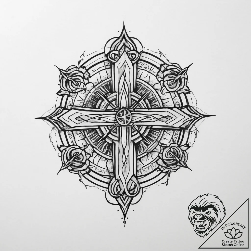 Tattoo sketch holy beginning, ink illustratio... - tattoo sketch (№1759907673_0, 08.10.2025 07:14) — tattoovalue.net