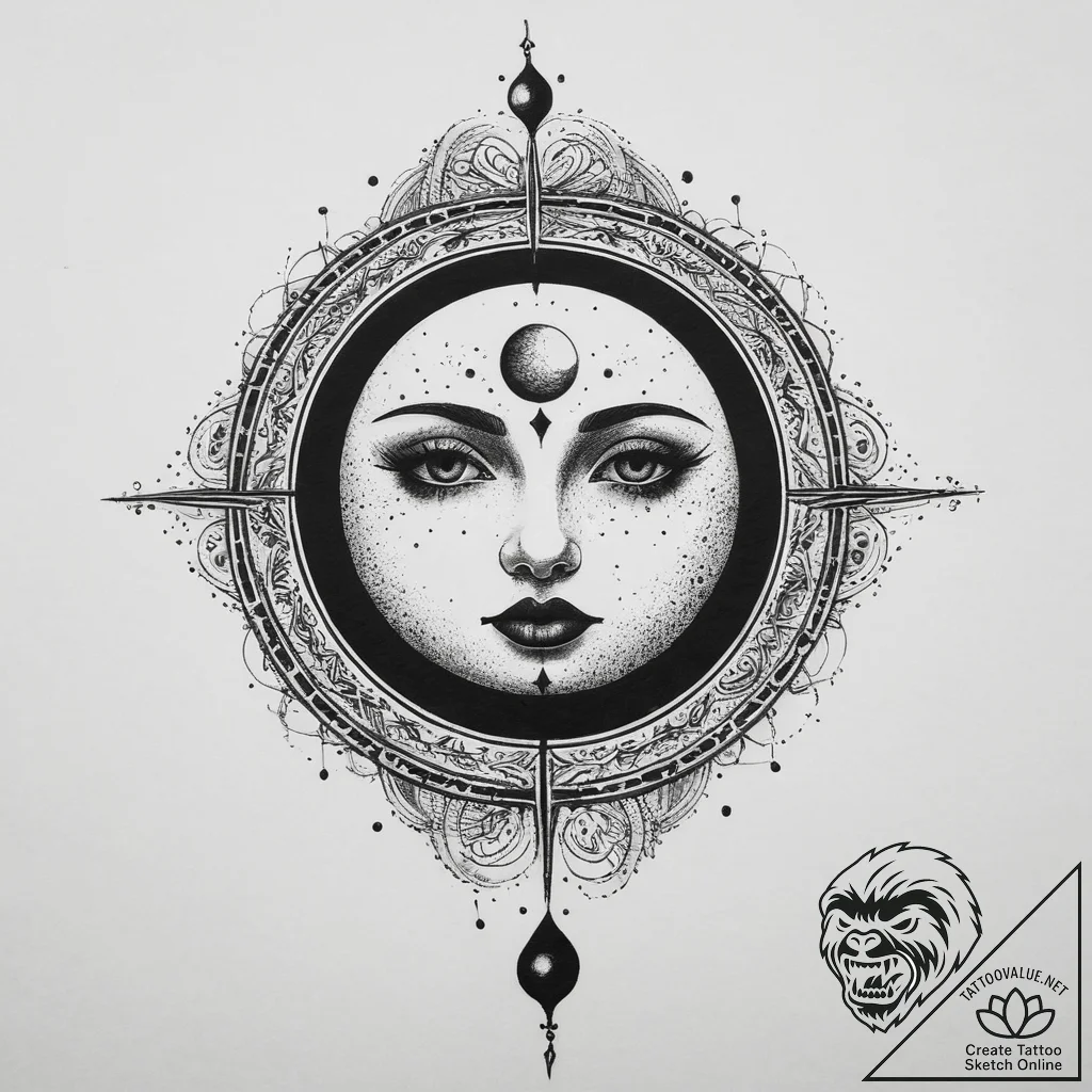 Tattoo sketch moon phases, tattoo sketch desi... - tattoo sketch (№1759908541_0, 08.10.2025 07:29) — tattoovalue.net