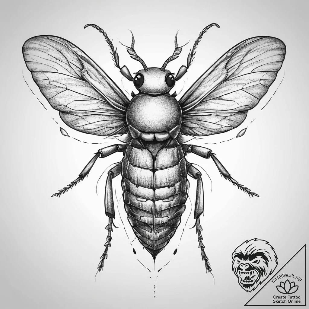 Tattoo sketch leaf insect, concept art for ta... - tattoo sketch (№1759909893_0, 08.10.2025 07:51) — tattoovalue.net