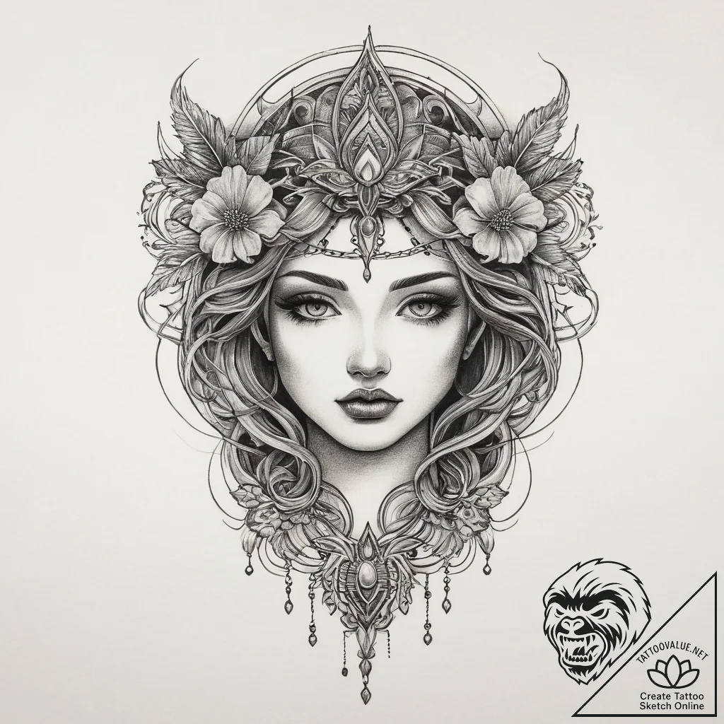Tattoo sketch bronze, tattoo line art, rough... - tattoo sketch (№1759910543_0, 08.10.2025 08:02) — tattoovalue.net