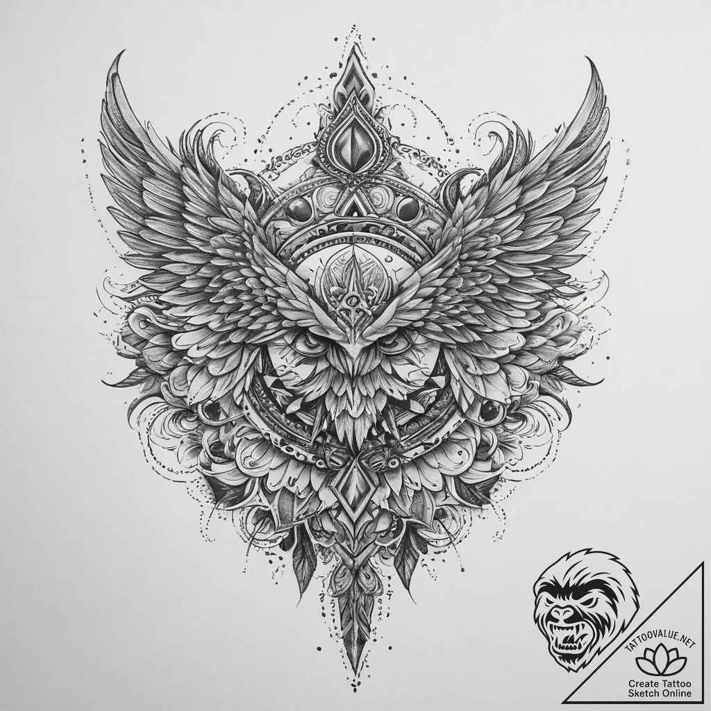 Tattoo sketch blessed fable, tattoo drawing o... - tattoo sketch (№1759910760_0, 08.10.2025 08:06) — tattoovalue.net