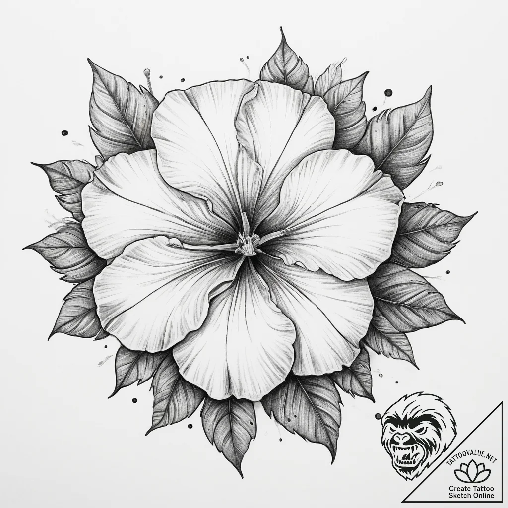 Tattoo sketch petunia - tattoo sketch (№1759910976_0, 08.10.2025 08:09) — tattoovalue.net