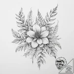 растения, tattoo sketch design, sepia tone sk… – tattoo sketch (№1759911624_0, 08.10.2025 08:20) — tattoovalue.net