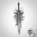 Tattoo sketch sword – tattoo sketch (№1759911841_0, 08.10.2025 08:24) — tattoovalue.net