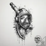 Tattoo sketch snorkeling a person with a snor… – tattoo sketch (№1759912057_0, 08.10.2025 08:27) — tattoovalue.net