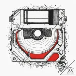 Tattoo sketch nerd a floppy disc, concept art… – tattoo sketch (№1759912274_0, 08.10.2025 08:31) — tattoovalue.net
