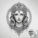 Tattoo sketch celtic goddess – tattoo sketch (№1759912711_0, 08.10.2025 08:38) — tattoovalue.net