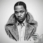 Tattoo sketch frank lucas with a fur coat, ta… – tattoo sketch (№1759913360_0, 08.10.2025 08:49) — tattoovalue.net