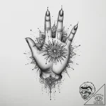 Tattoo sketch hands with a brush, tattoo flas… – tattoo sketch (№1759914665_0, 08.10.2025 09:11) — tattoovalue.net