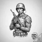 Tattoo sketch soldier with a key, tattoo sket… – tattoo sketch (№1759915315_0, 08.10.2025 09:21) — tattoovalue.net