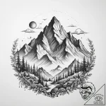 Tattoo sketch hiking mountain silhouette, con… – tattoo sketch (№1759916830_0, 08.10.2025 09:47) — tattoovalue.net