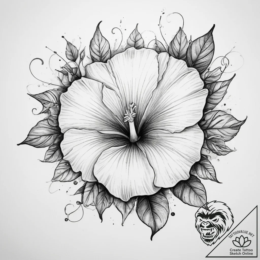 Tattoo sketch morning glory - tattoo sketch (№1759917488_0, 08.10.2025 09:58) — tattoovalue.net