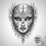 Tattoo sketch mask – tattoo sketch (№1759918571_0, 08.10.2025 10:16) — tattoovalue.net