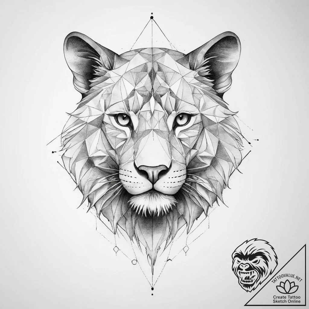 Tattoo sketch геометрическое животное - tattoo sketch (№1759919222_0, 08.10.2025 10:27) — tattoovalue.net