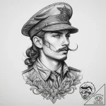 Tattoo sketch soldier with a paper, artistic… – tattoo sketch (№1759919871_0, 08.10.2025 10:37) — tattoovalue.net