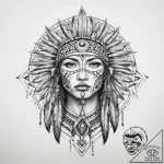 Tattoo sketch native american geometric patte… – tattoo sketch (№1759920304_0, 08.10.2025 10:45) — tattoovalue.net