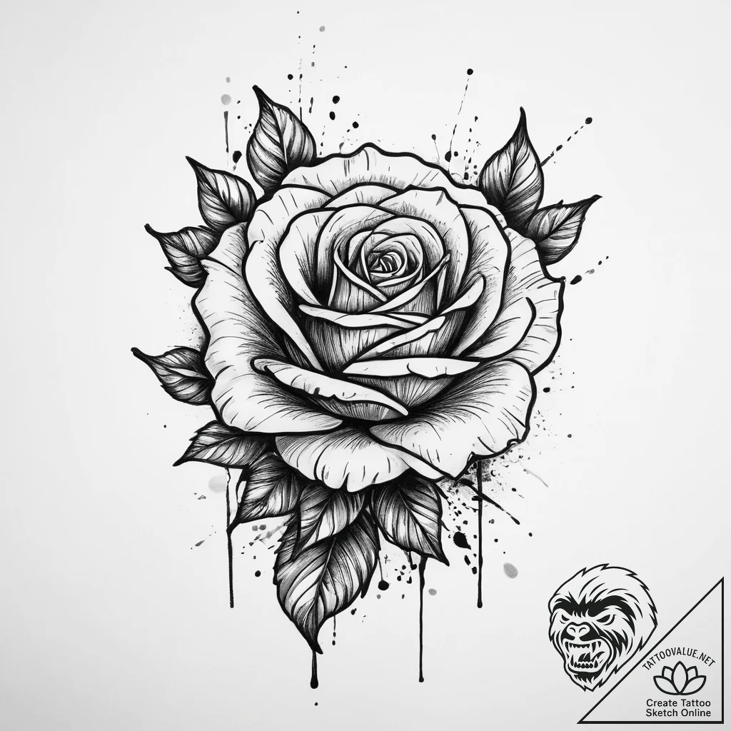 Tattoo sketch lipstick with a rose, tattoo fl... - tattoo sketch (№1759920521_0, 08.10.2025 10:48) — tattoovalue.net