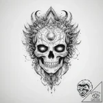 Tattoo sketch cosmic ghost – tattoo sketch (№1759921167_0, 08.10.2025 10:59) — tattoovalue.net