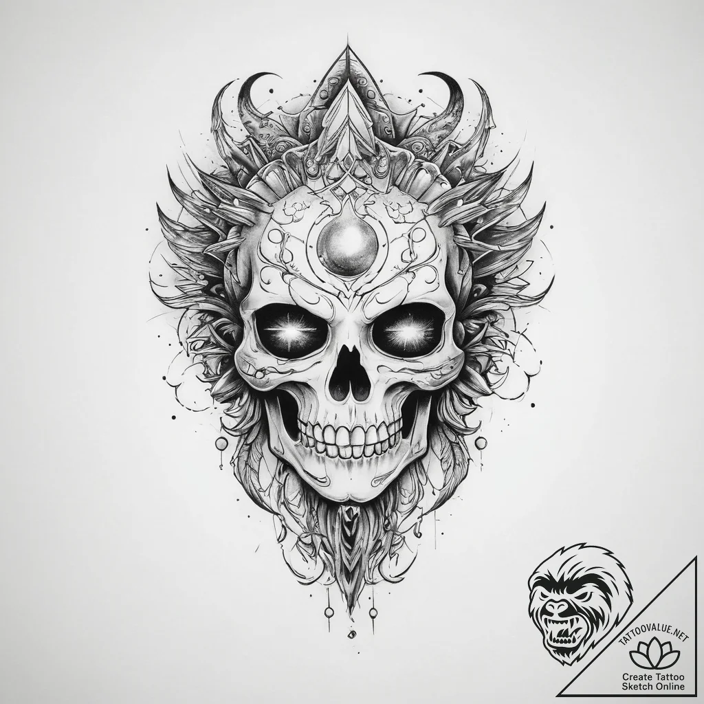Tattoo sketch cosmic ghost - tattoo sketch (№1759921167_0, 08.10.2025 10:59) — tattoovalue.net