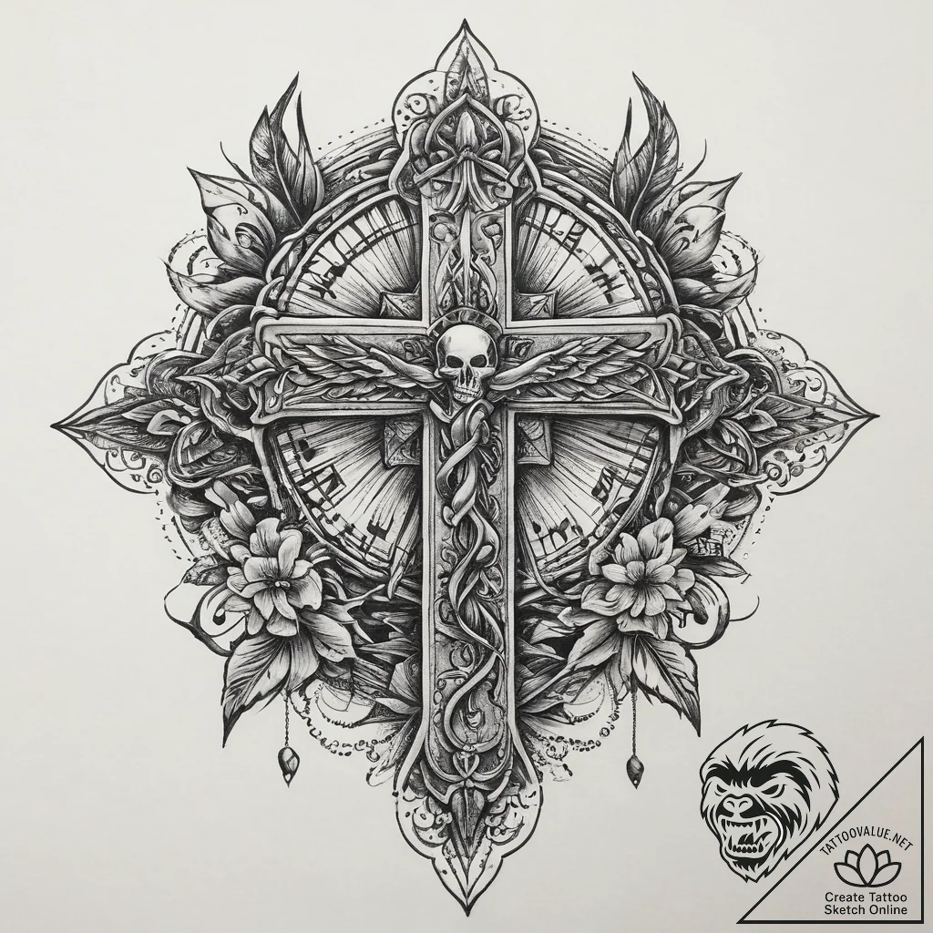 Tattoo sketch spiritual narrative, tattoo ske... - tattoo sketch (№1759921600_0, 08.10.2025 11:06) — tattoovalue.net