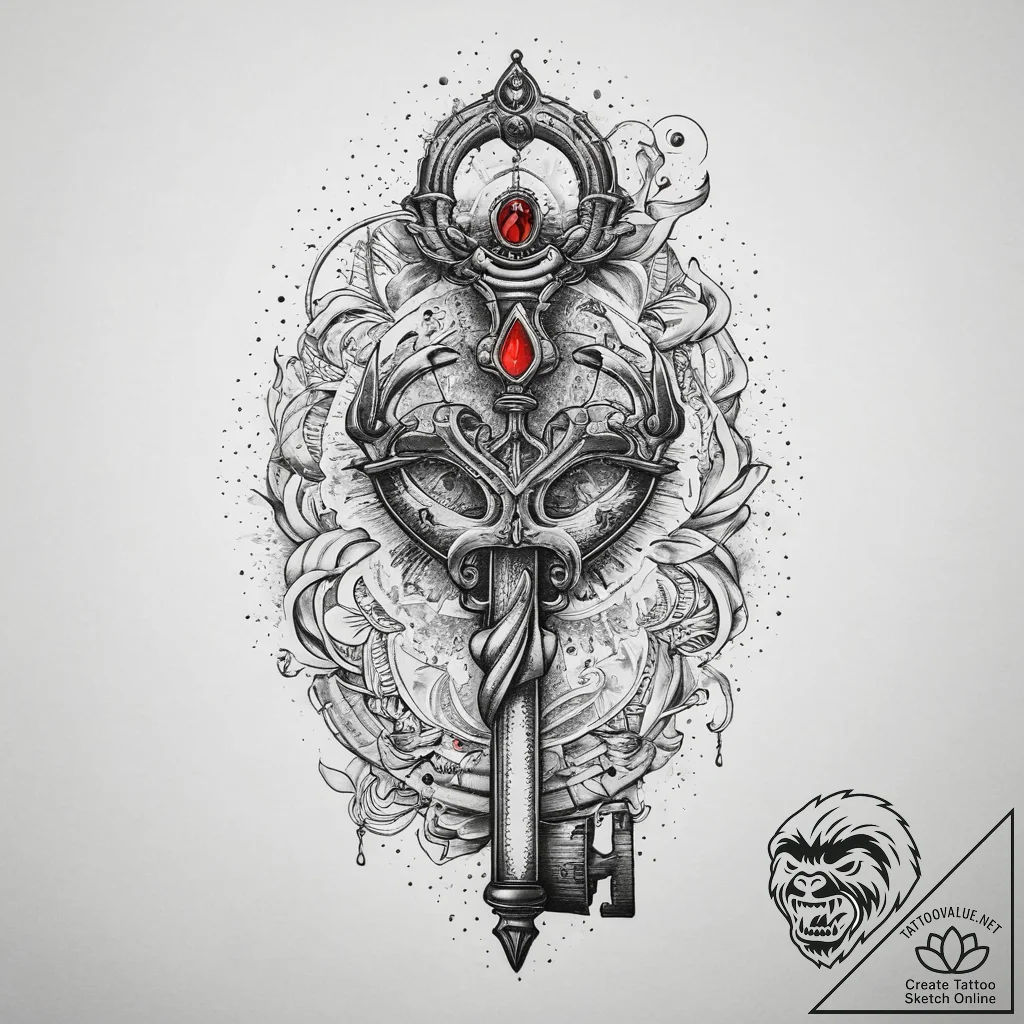 Tattoo sketch hands with a key, tattoo line a... - tattoo sketch (№1759921815_0, 08.10.2025 11:10) — tattoovalue.net