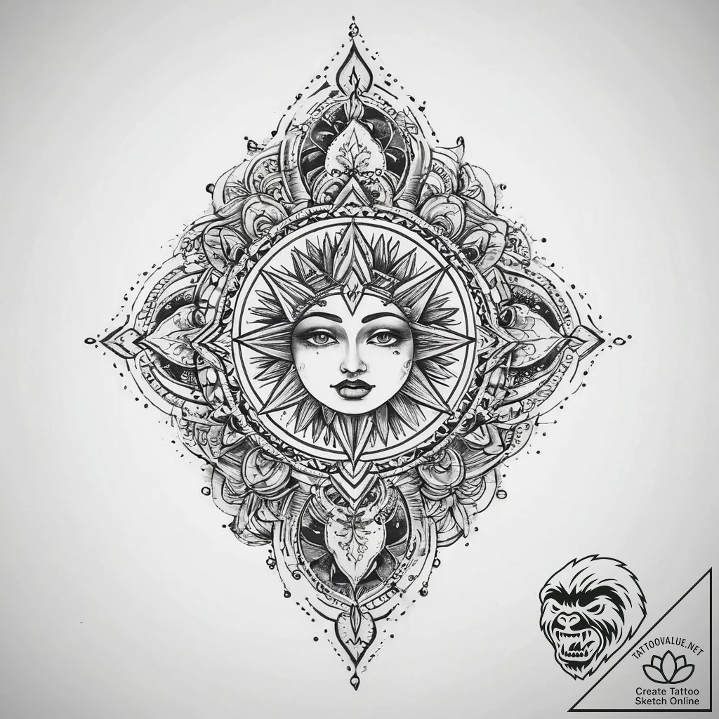 Tattoo sketch cosmic spirit, tattoo sketch de... - tattoo sketch (№1759922688_0, 08.10.2025 11:24) — tattoovalue.net