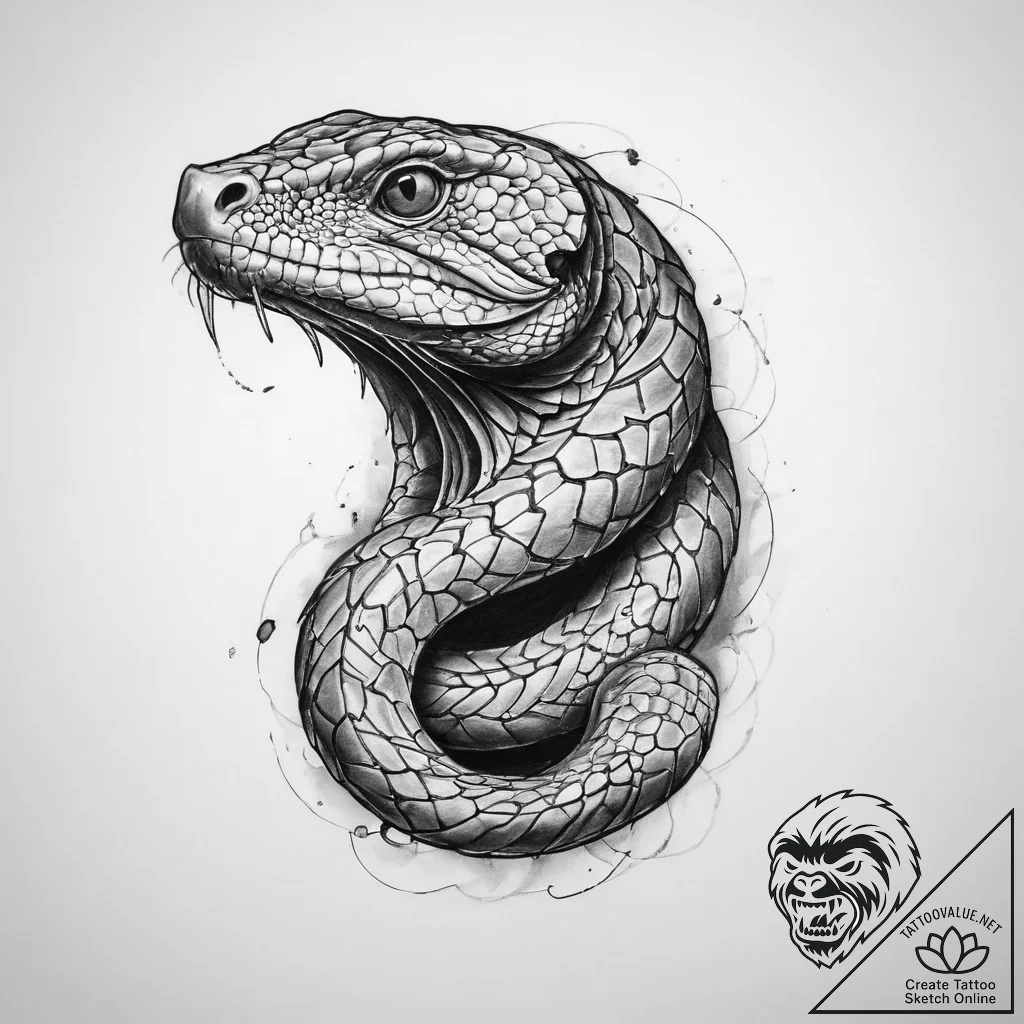 Tattoo sketch taipan - tattoo sketch (№1759922903_0, 08.10.2025 11:28) — tattoovalue.net