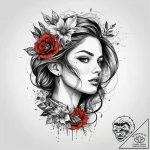 Tattoo sketch scarf with a flowing pattern, a… – tattoo sketch (№1759923118_0, 08.10.2025 11:31) — tattoovalue.net