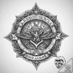 Tattoo sketch old school military – tattoo sketch (№1759923549_0, 08.10.2025 11:39) — tattoovalue.net