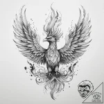 Tattoo sketch phoenix rising – tattoo sketch (№1759924635_0, 08.10.2025 11:57) — tattoovalue.net