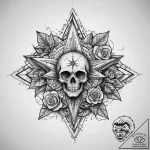 Tattoo sketch alatyr (eight-pointed star) wit… – tattoo sketch (№1759925282_0, 08.10.2025 12:08) — tattoovalue.net