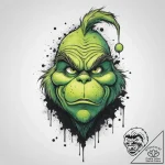 Tattoo sketch the grinch with a scale, tattoo… – tattoo sketch (№1759926372_0, 08.10.2025 12:26) — tattoovalue.net