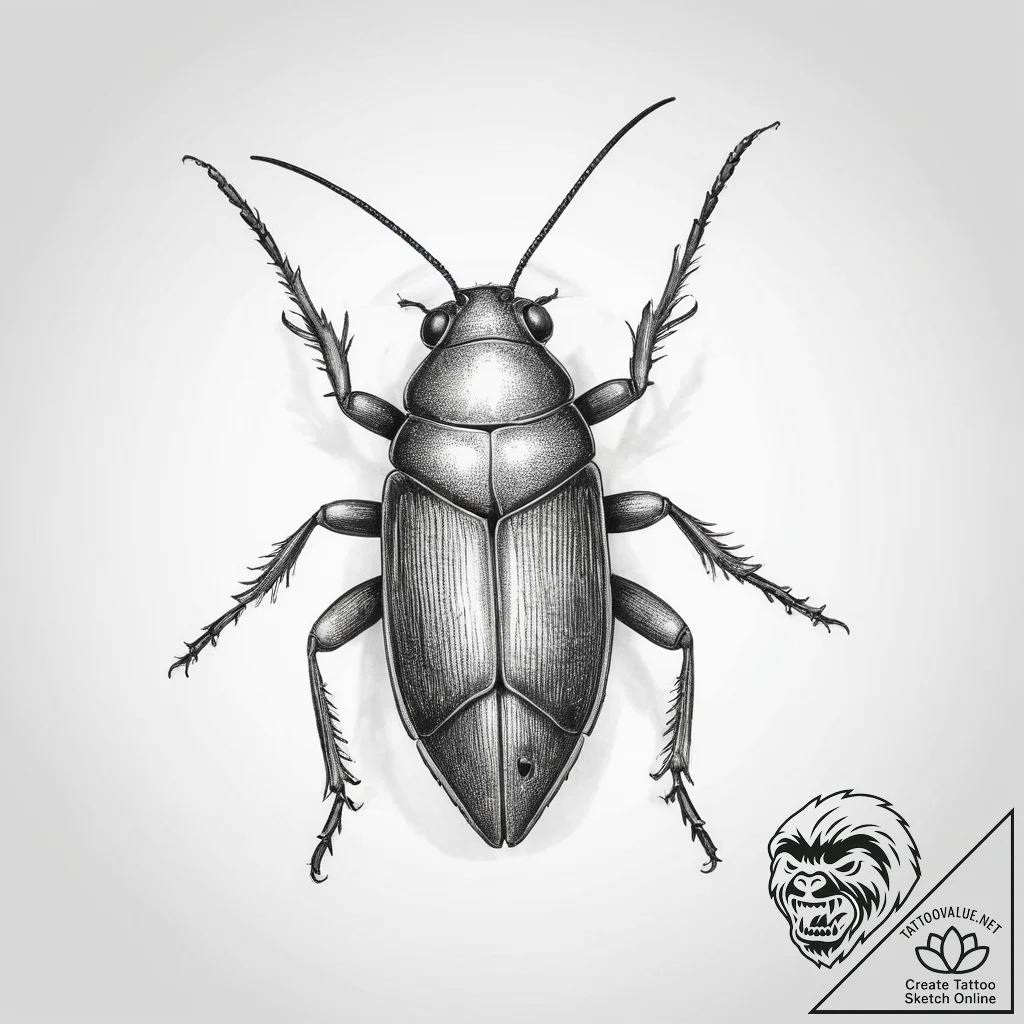 Tattoo sketch cockroach - tattoo sketch (№1759927021_0, 08.10.2025 12:37) — tattoovalue.net