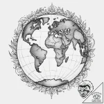 Tattoo sketch earth, concept art for tattoo,… – tattoo sketch (№1759927237_0, 08.10.2025 12:40) — tattoovalue.net