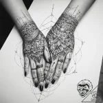 Tattoo sketch hands with a thread, ink illust… – tattoo sketch (№1759927887_0, 08.10.2025 12:51) — tattoovalue.net
