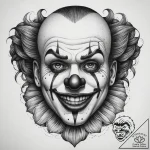 Tattoo sketch clown face, tattoo line art, do… – tattoo sketch (№1759928321_0, 08.10.2025 12:58) — tattoovalue.net