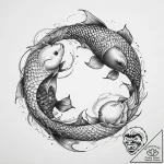 Tattoo sketch yin yang koi fish – tattoo sketch (№1759928755_0, 08.10.2025 13:05) — tattoovalue.net