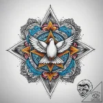 Tattoo sketch jewish star and dove, ink illus… – tattoo sketch (№1759929190_0, 08.10.2025 13:13) — tattoovalue.net