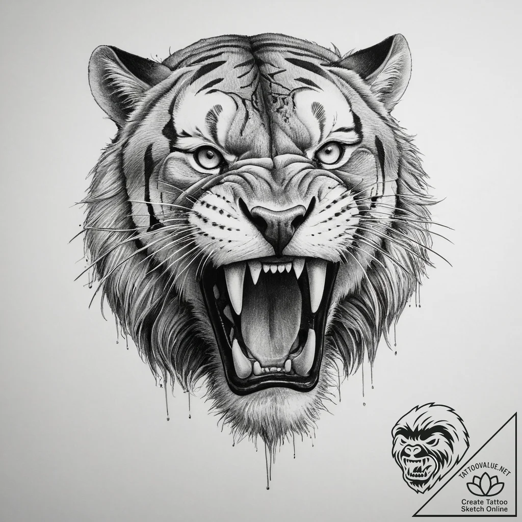 Tattoo sketch sabertooth fish, tattoo drawing... - tattoo sketch (№1759930277_0, 08.10.2025 13:31) — tattoovalue.net