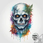 Tattoo sketch zombie with a plant, artistic t… – tattoo sketch (№1759930502_0, 08.10.2025 13:35) — tattoovalue.net
