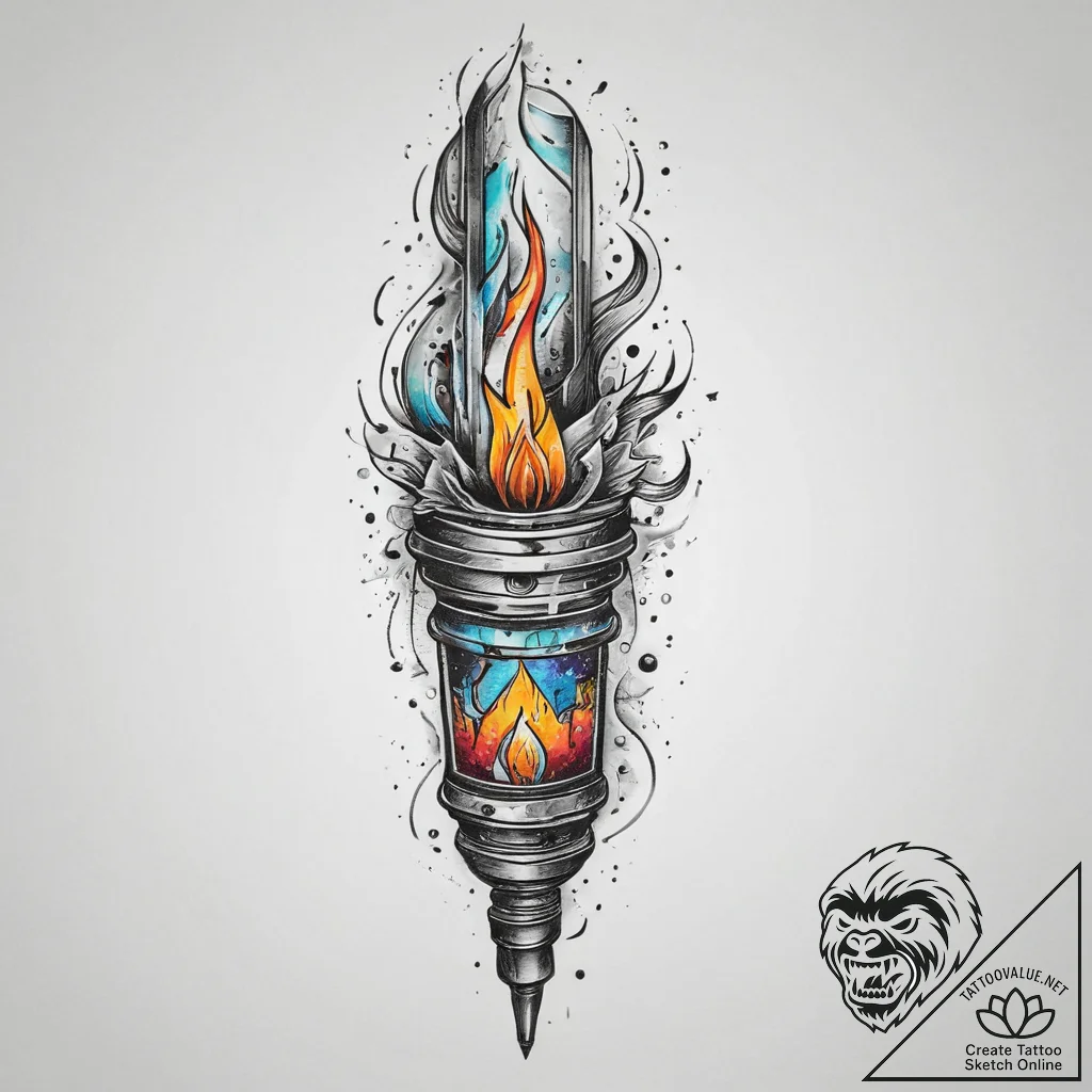 Tattoo sketch welder welding torch, tattoo li... - tattoo sketch (№1759930936_0, 08.10.2025 13:42) — tattoovalue.net
