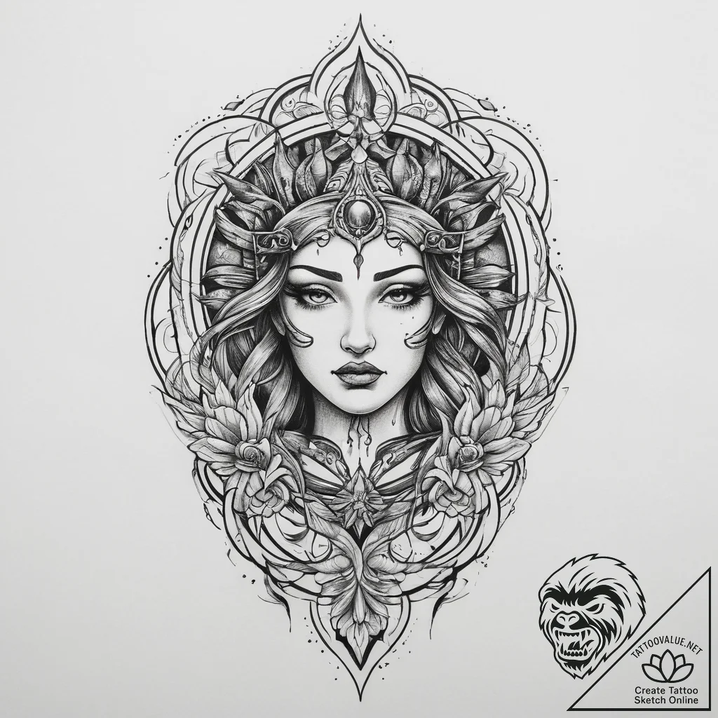 Tattoo sketch sacred pain, tattoo sketch desi... - tattoo sketch (№1759931152_0, 08.10.2025 13:45) — tattoovalue.net