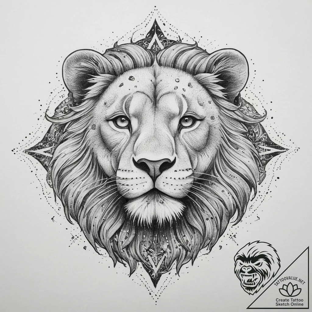 Tattoo sketch leo constellation, concept art... - tattoo sketch (№1759931368_0, 08.10.2025 13:49) — tattoovalue.net