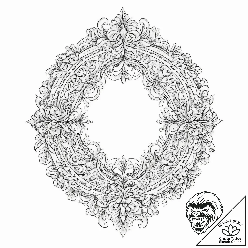 Tattoo sketch slavic embroidery pattern with... - tattoo sketch (№1759931584_0, 08.10.2025 13:53) — tattoovalue.net