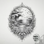 Tattoo sketch узор в виде океана, ink illustr… – tattoo sketch (№1759931800_0, 08.10.2025 13:56) — tattoovalue.net