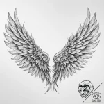Tattoo sketch feathered wings – tattoo sketch (№1759933103_0, 08.10.2025 14:18) — tattoovalue.net