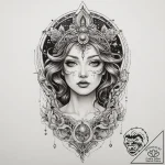 Tattoo sketch cosmic character, concept art f… – tattoo sketch (№1759937016_0, 08.10.2025 15:23) — tattoovalue.net