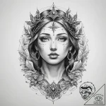 Tattoo sketch holy narrative – tattoo sketch (№1759937885_0, 08.10.2025 15:38) — tattoovalue.net