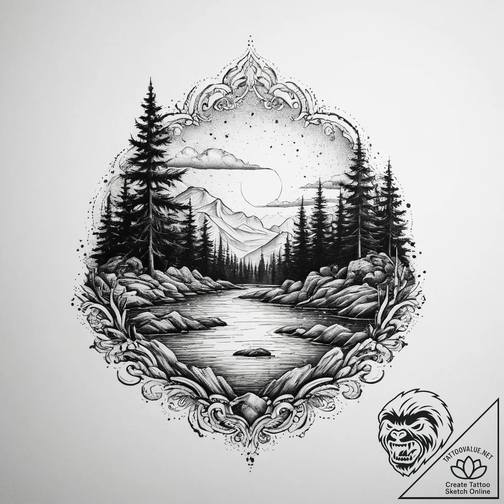 Tattoo sketch узор в виде реки, tattoo sketch... - tattoo sketch (№1759938101_0, 08.10.2025 15:41) — tattoovalue.net